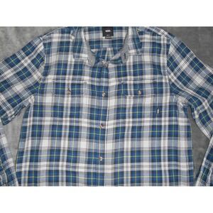 Mens Vans‎ Long Sleeve Shirt Size S Off The Wall Blue Plaid Button Down